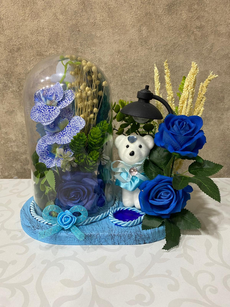 Mavi Renkli Bebek Aranjmanı