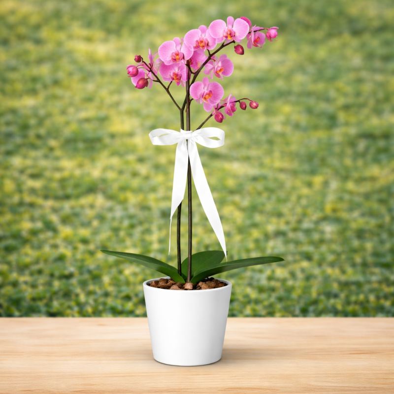 Seramikte Pembe Orkide