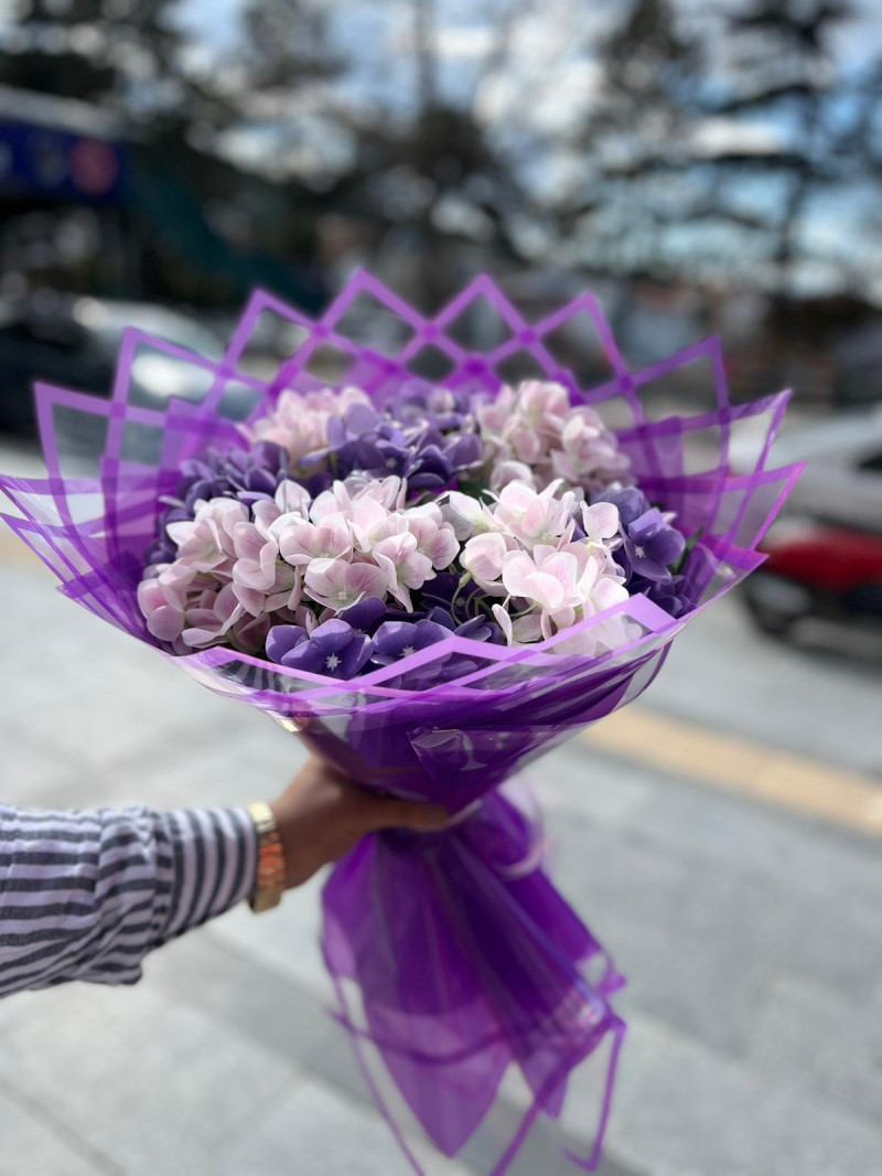 Lila Ortanca Buketi | Hydrangea Buketi