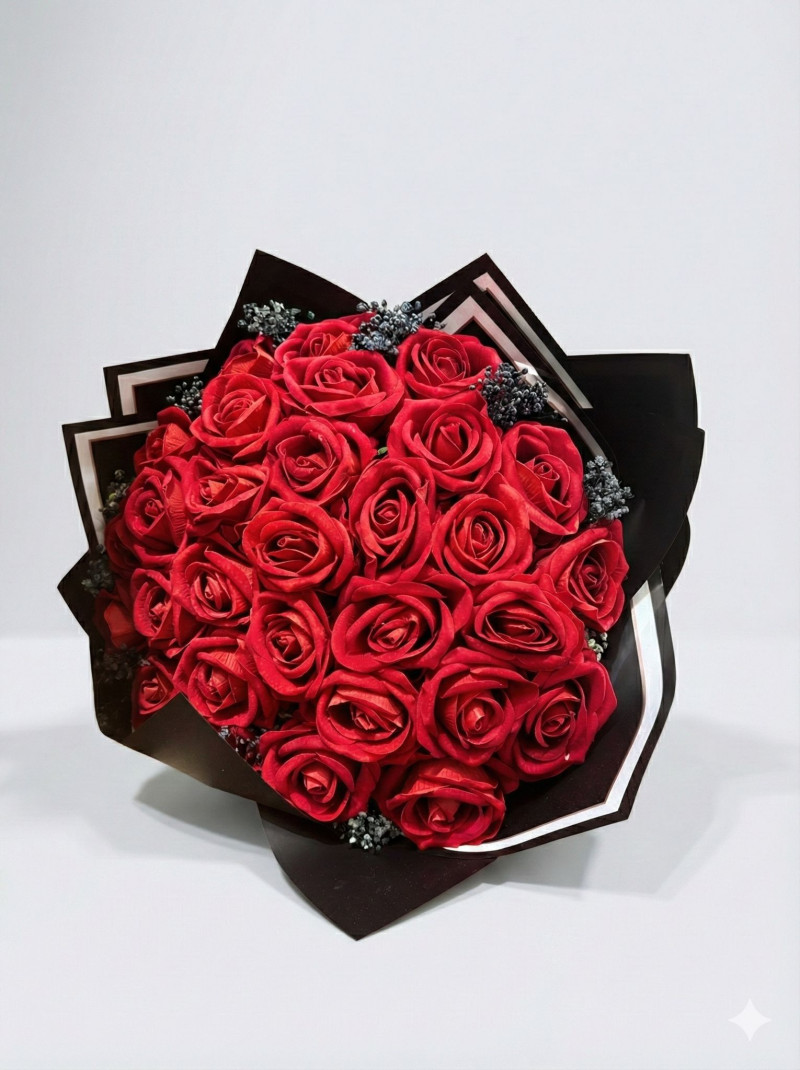 30 Yapay Kırmızı Gül Buketi