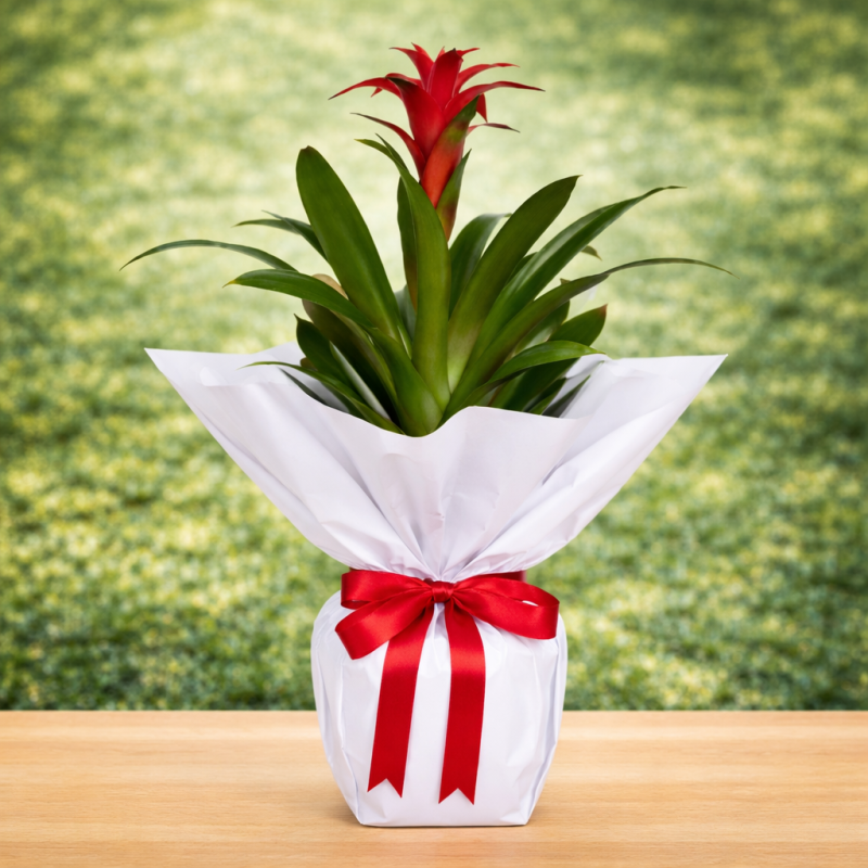 Kırmızı Guzmanya Saksı Çiçeği