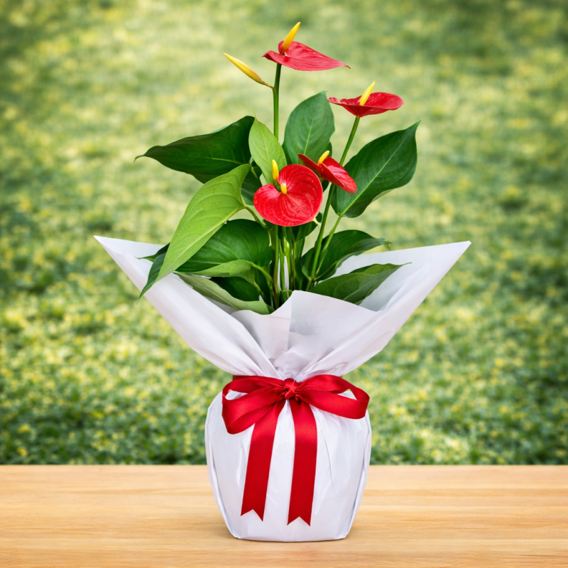 Kırmızı Antoryum Saksı Çiçeği